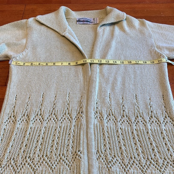 Aran Crafts Ireland Womens Brat Green Open Front Cardigan Sweater Knit Duster - Picture 9 of 11